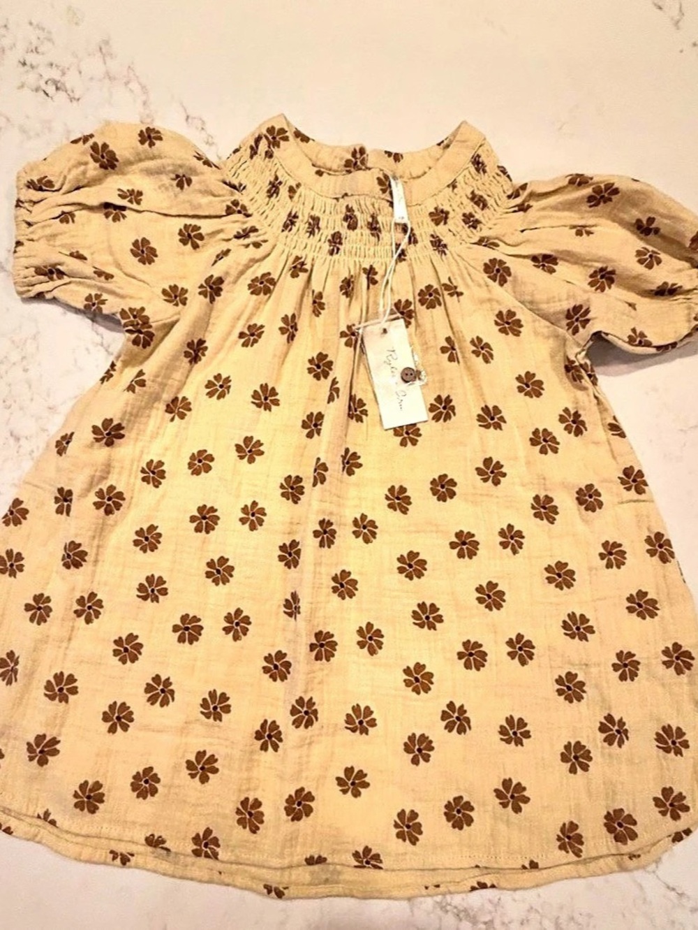 Rylee + Cru Brea Dress Floral Yellow & Brown Size 2-3